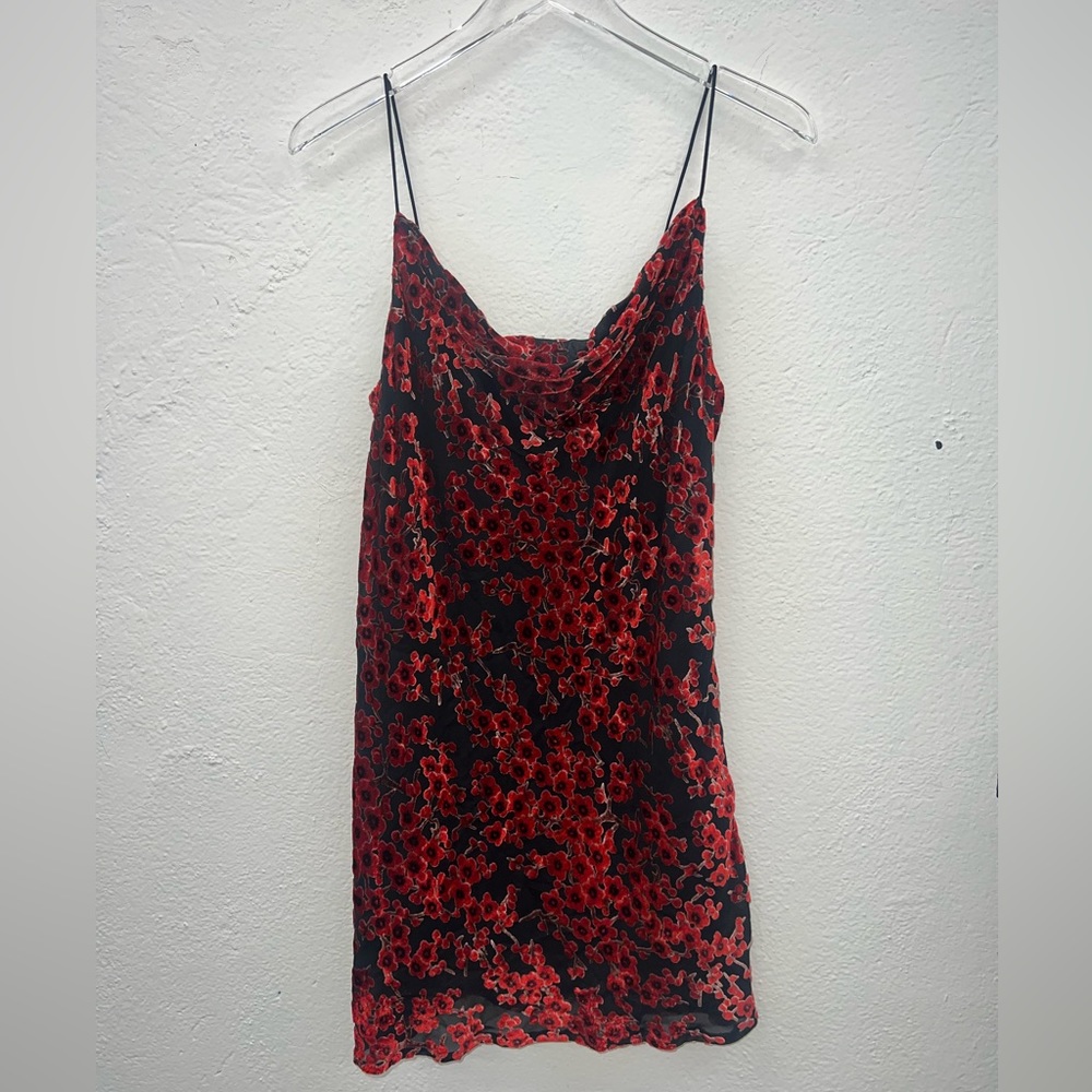 Romantic velvet print dress